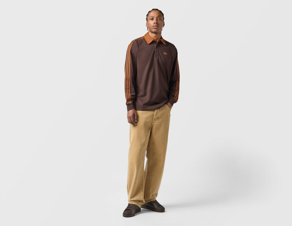 adidas Originals 3-Stripes Rugby Long Sleeve Polo Shirt