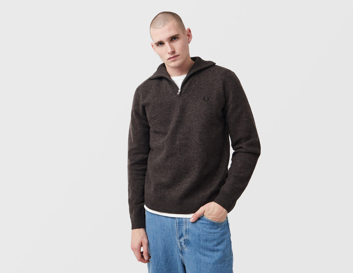 Fred Perry Merino Funnel Neck 1/4 Zip Sweatshirt