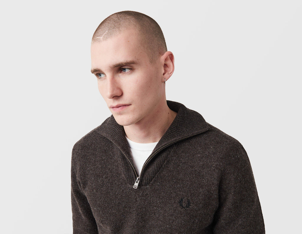 Fred Perry Merino Funnel Neck 1/4 Zip Sweatshirt